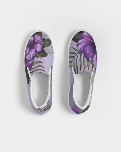 Purple Flower Women's Slip-On Canvas Shoe