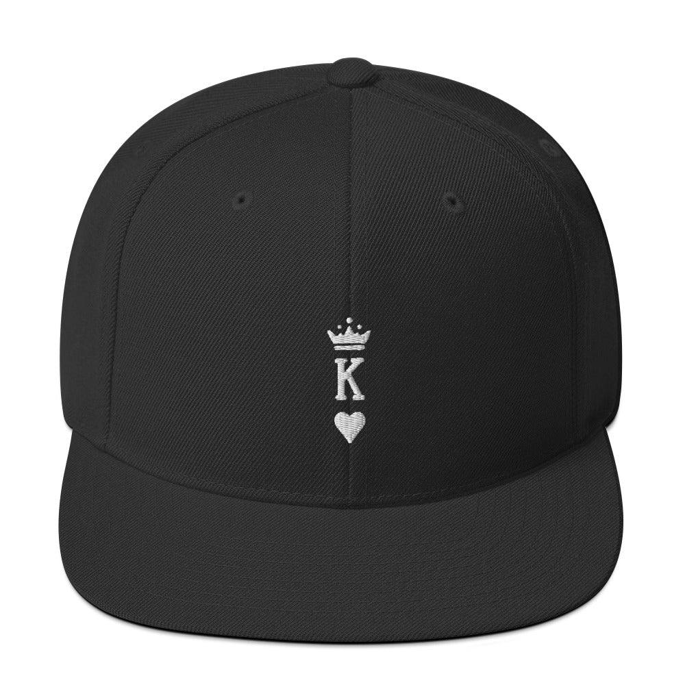 King Snapback Hat White