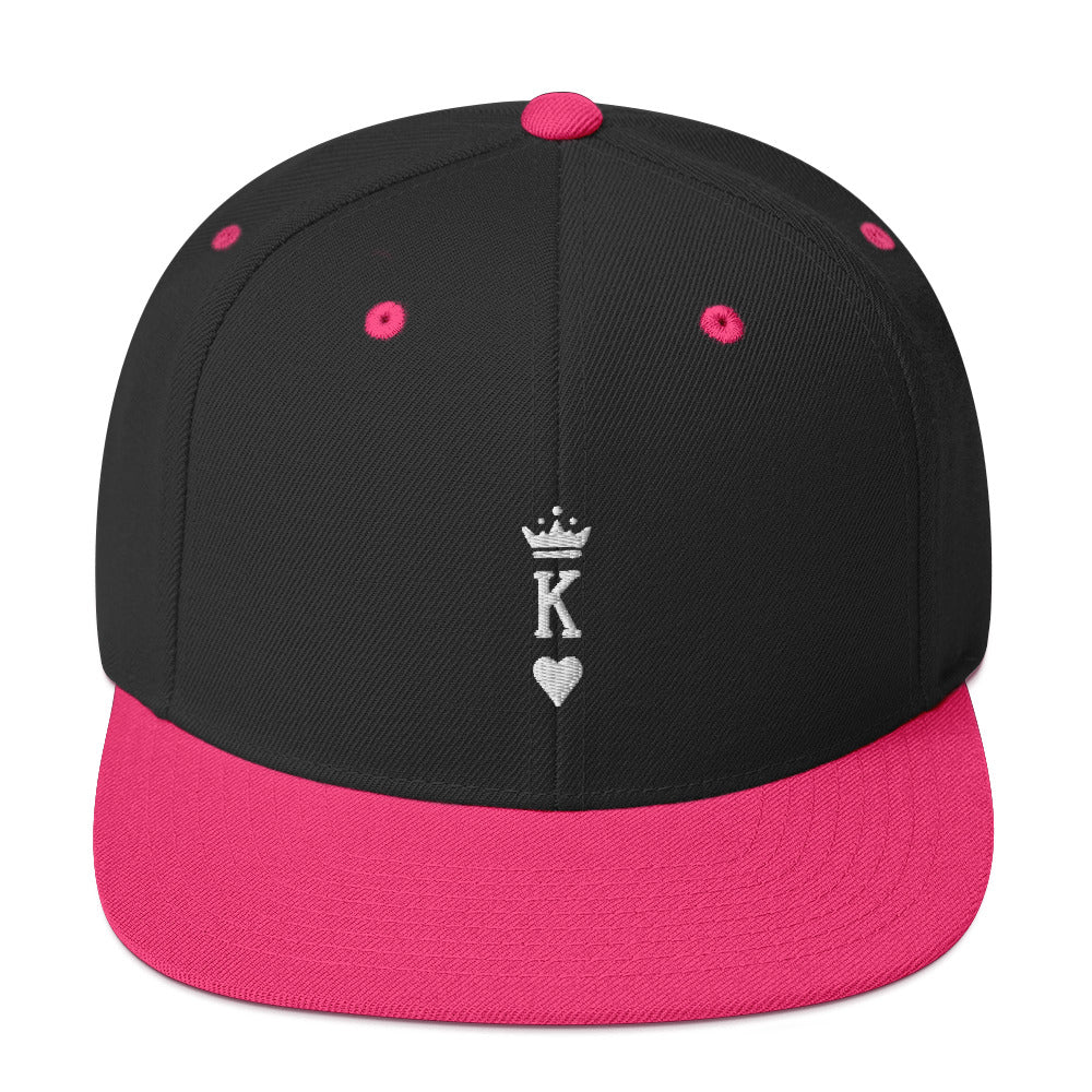 King Snapback Hat White