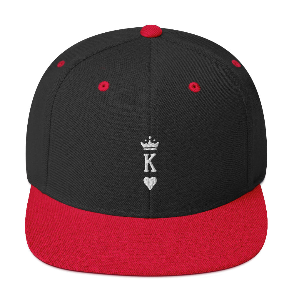 King Snapback Hat White