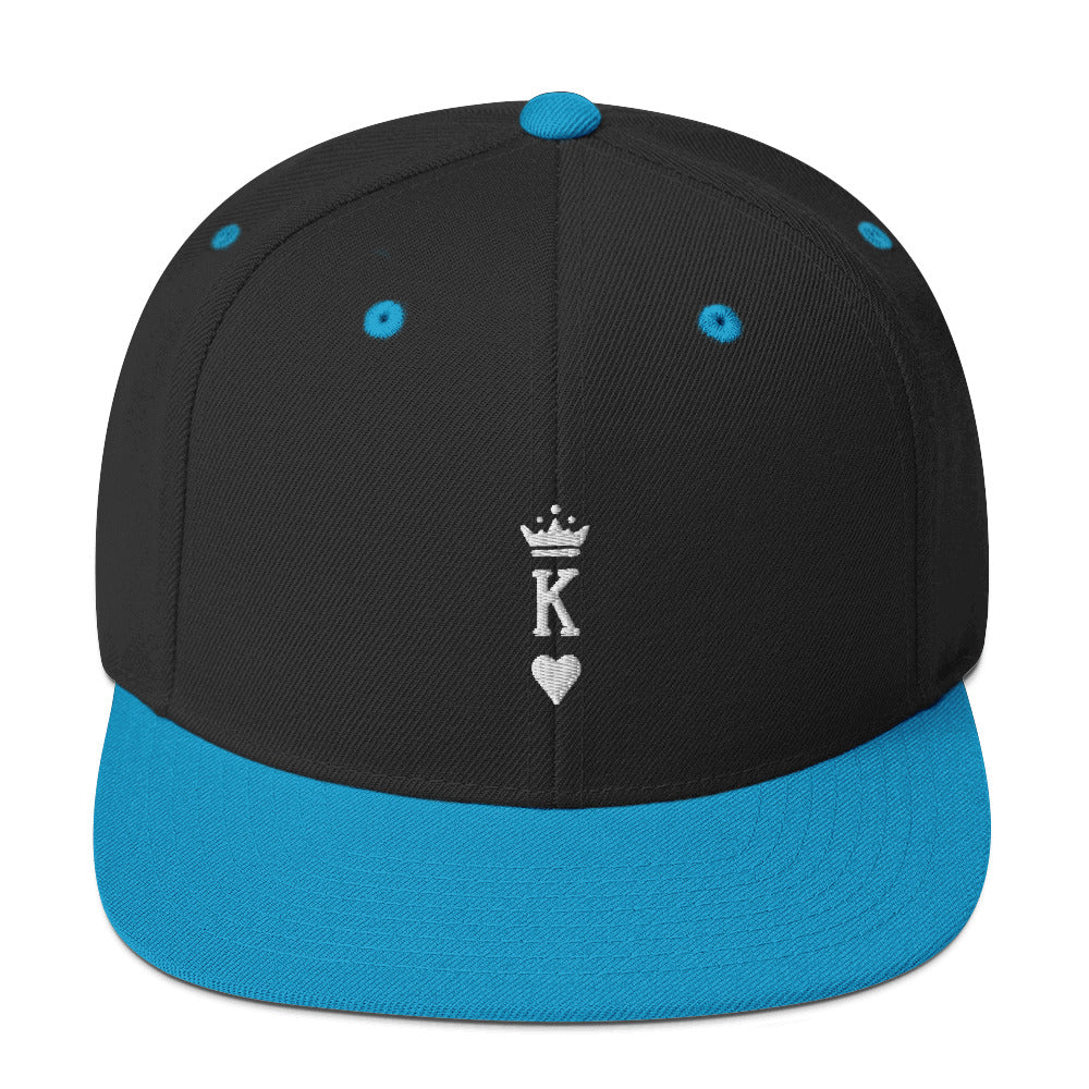 King Snapback Hat White