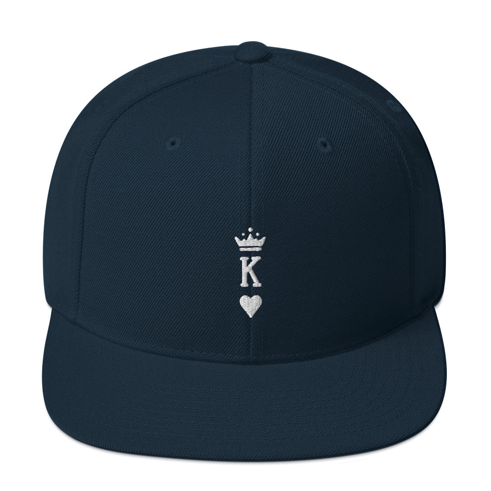 King Snapback Hat White