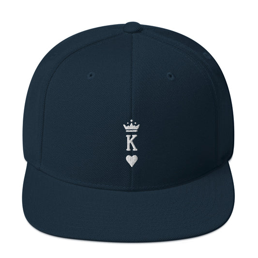 King Snapback Hat White