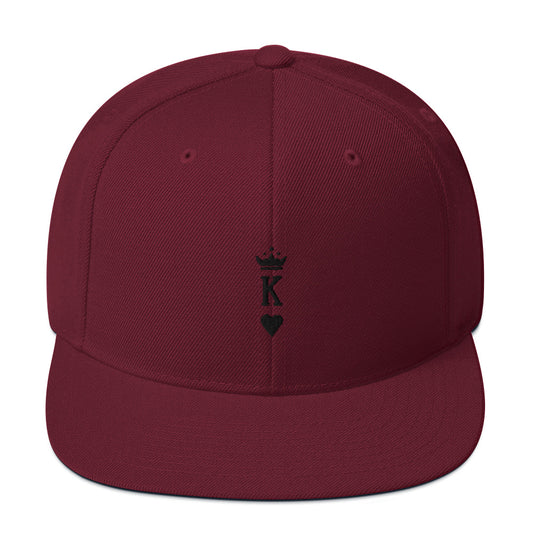 King Snapback Hat Black