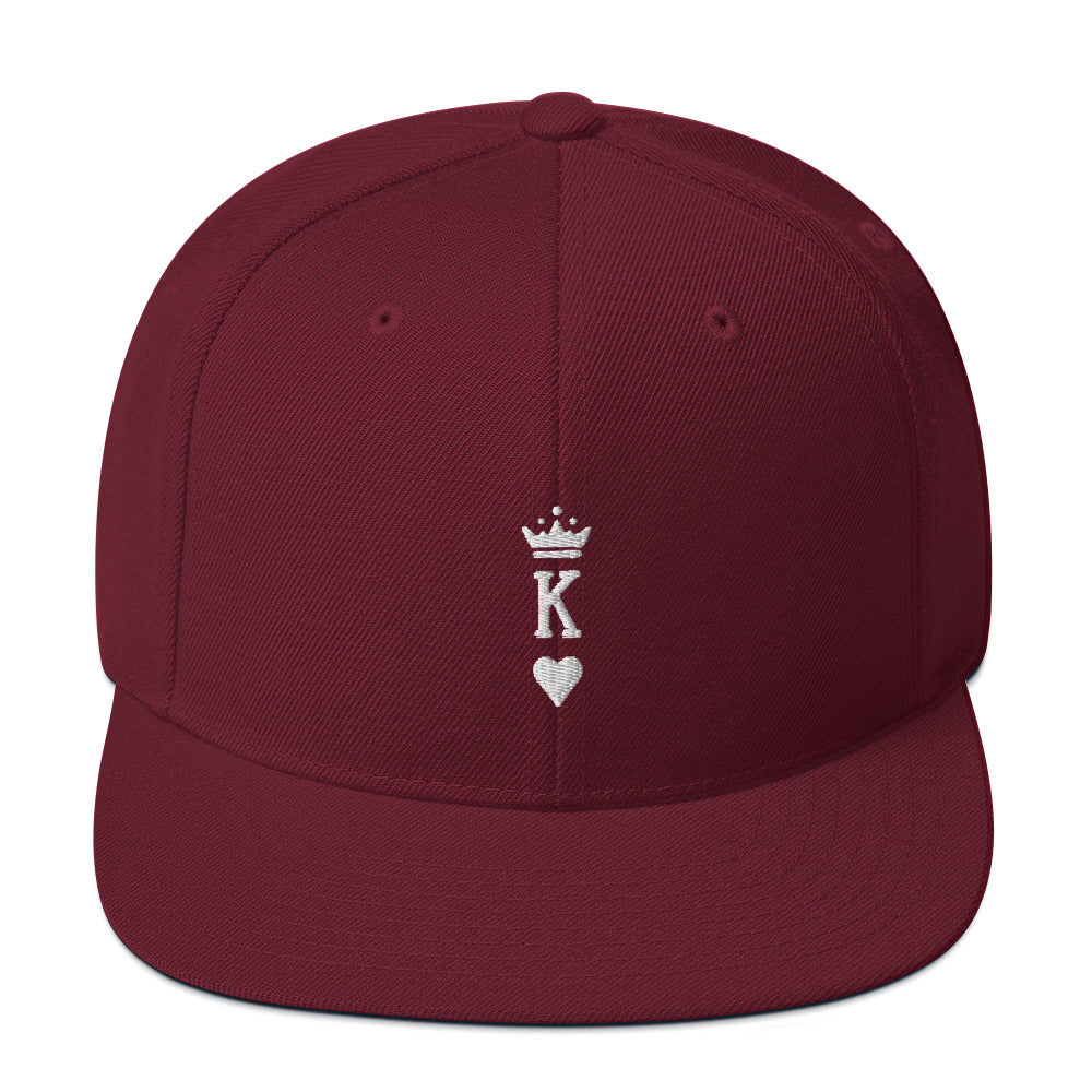 King Snapback Hat White