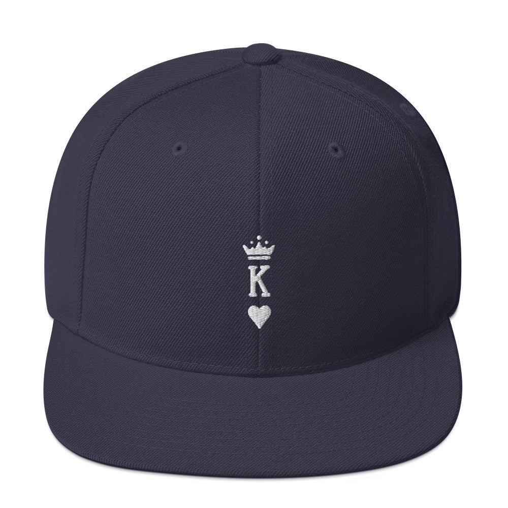 King Snapback Hat White