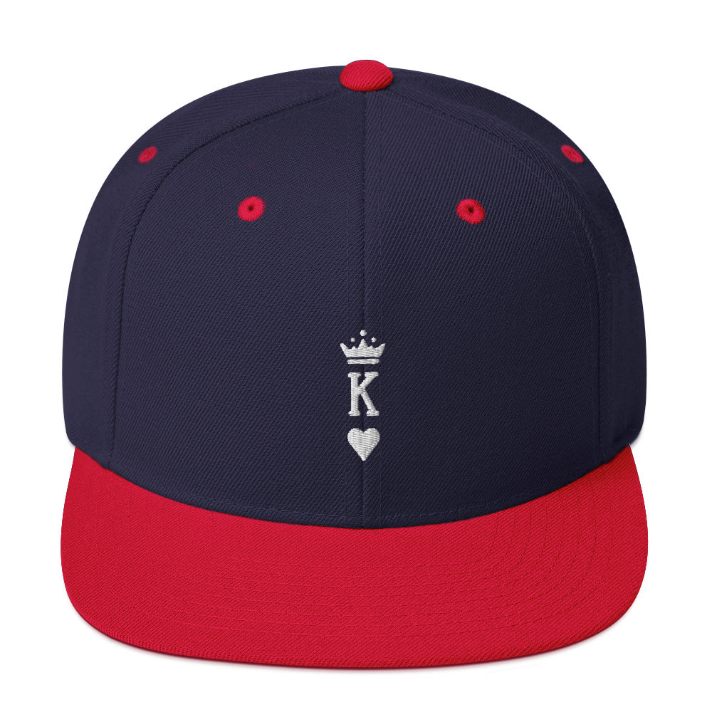 King Snapback Hat White