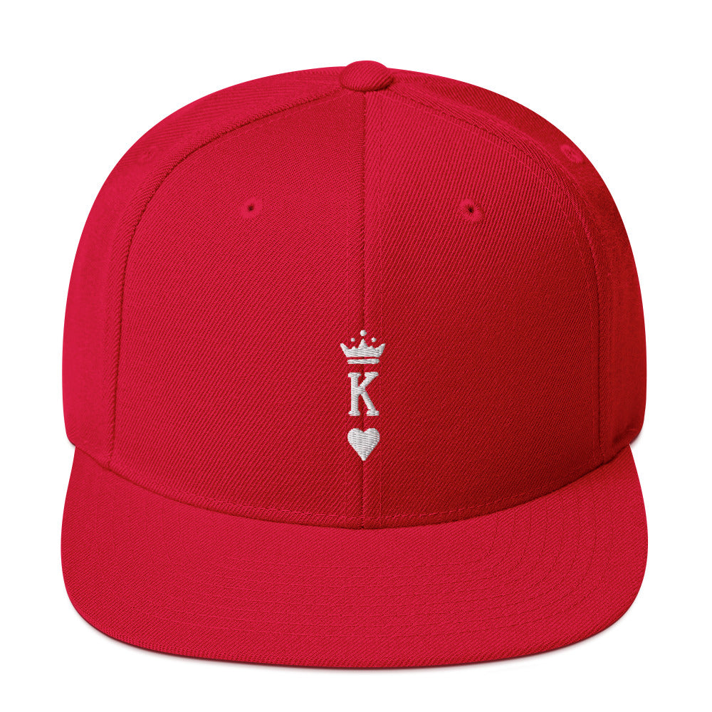 King Snapback Hat White