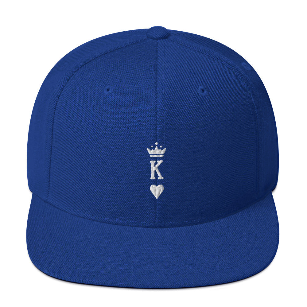 King Snapback Hat White