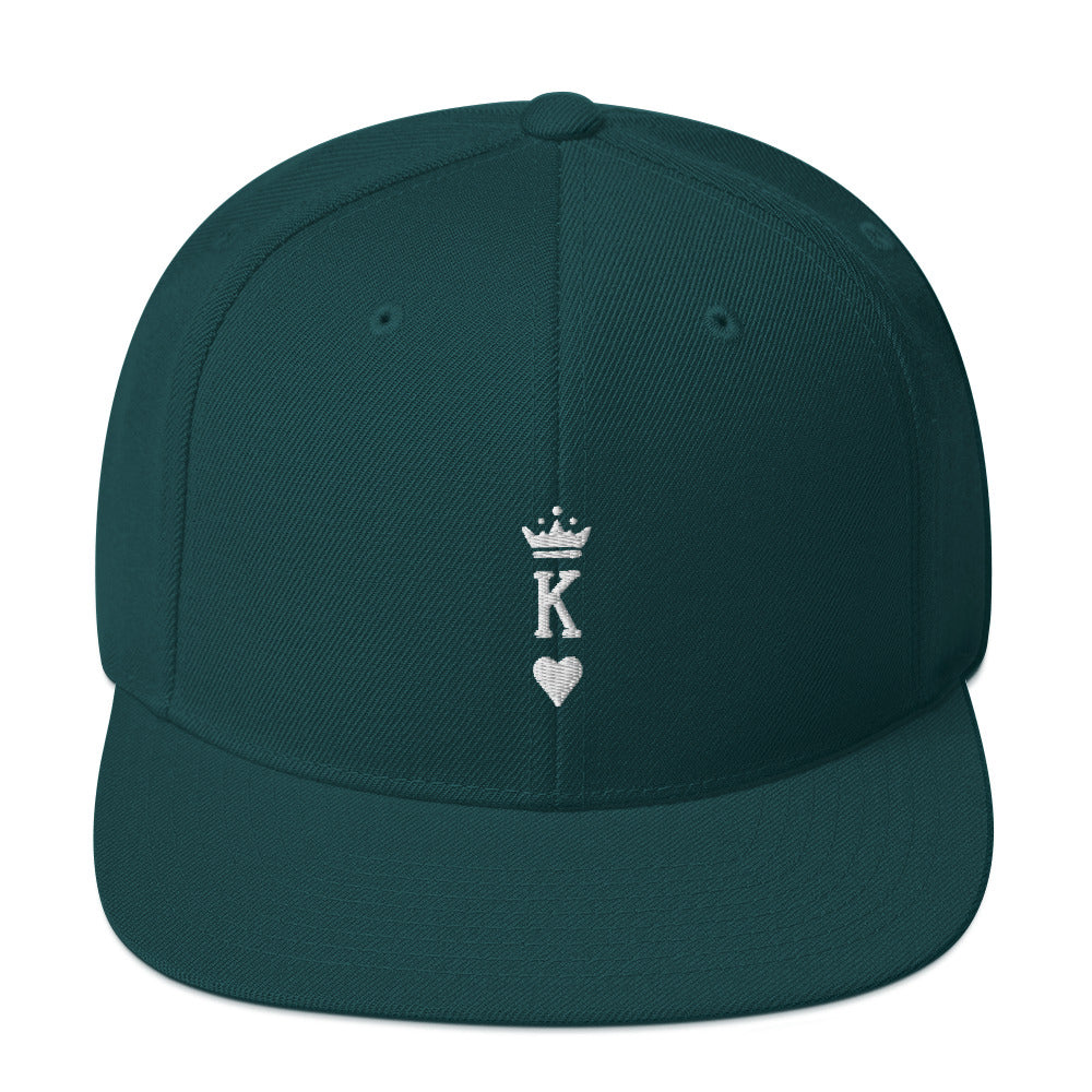 King Snapback Hat White