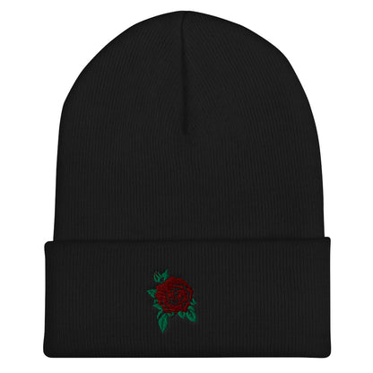 Rose Cuffed Beanie