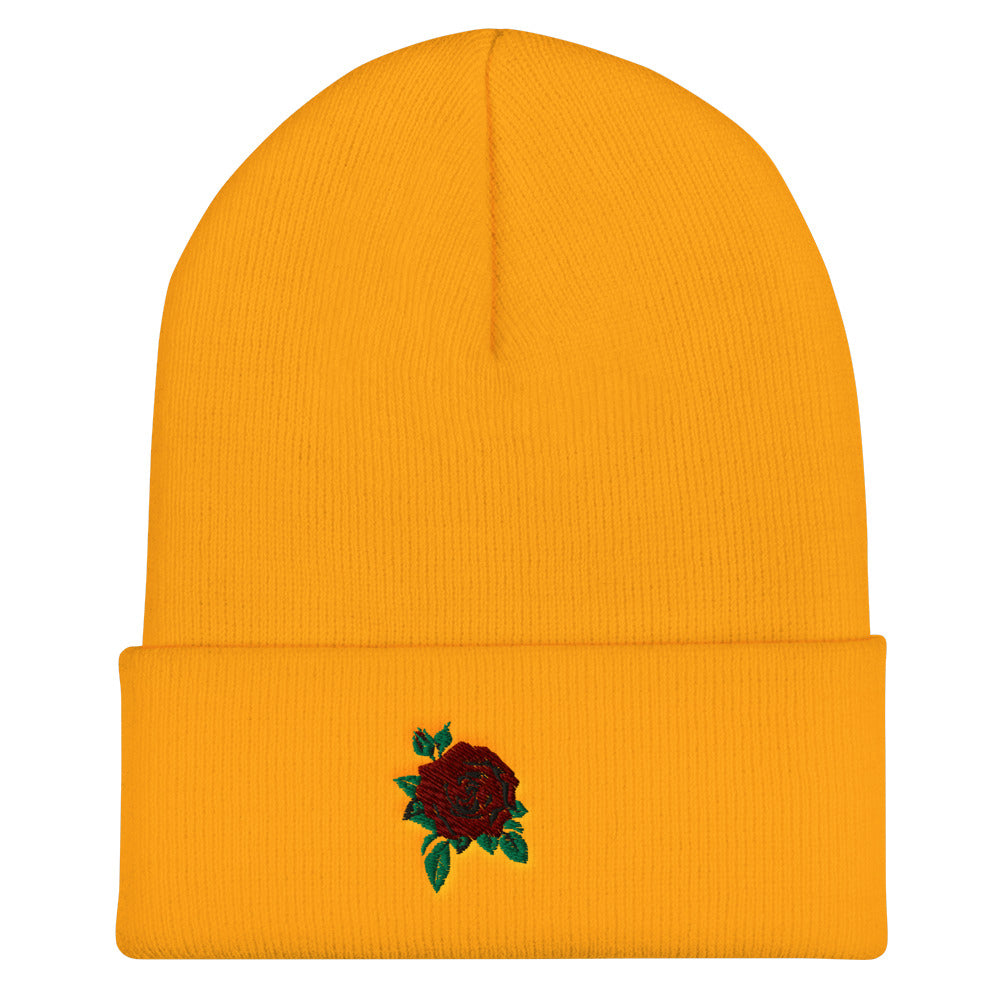 Rose Cuffed Beanie