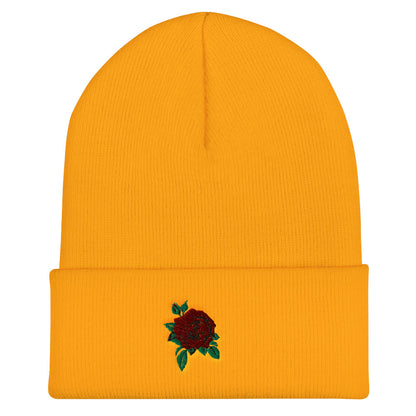 Rose Cuffed Beanie
