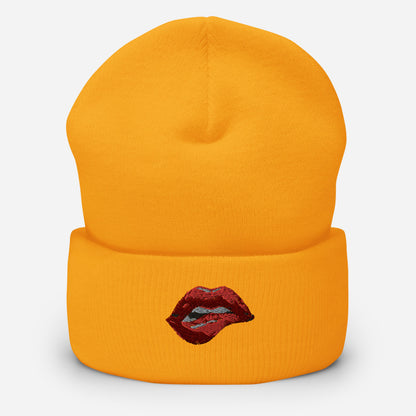 Lips Cuffed Beanie