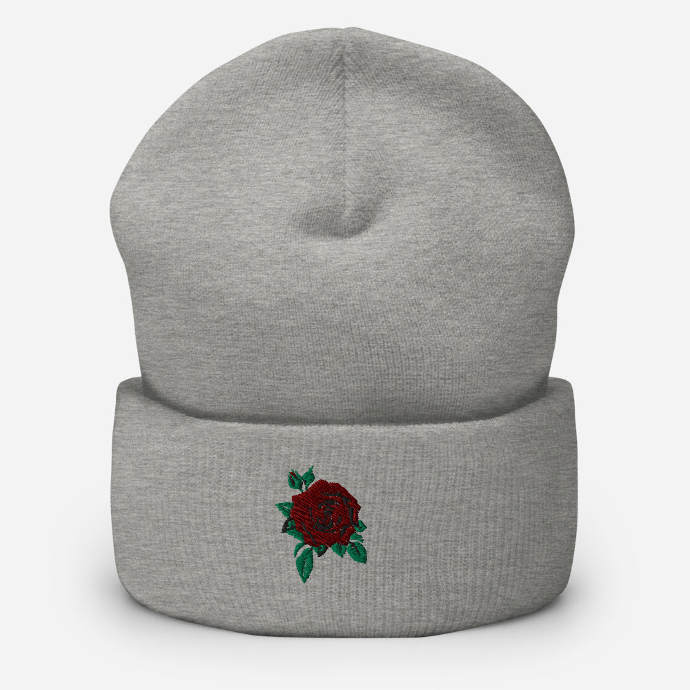 Rose Cuffed Beanie