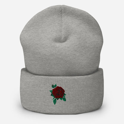 Rose Cuffed Beanie