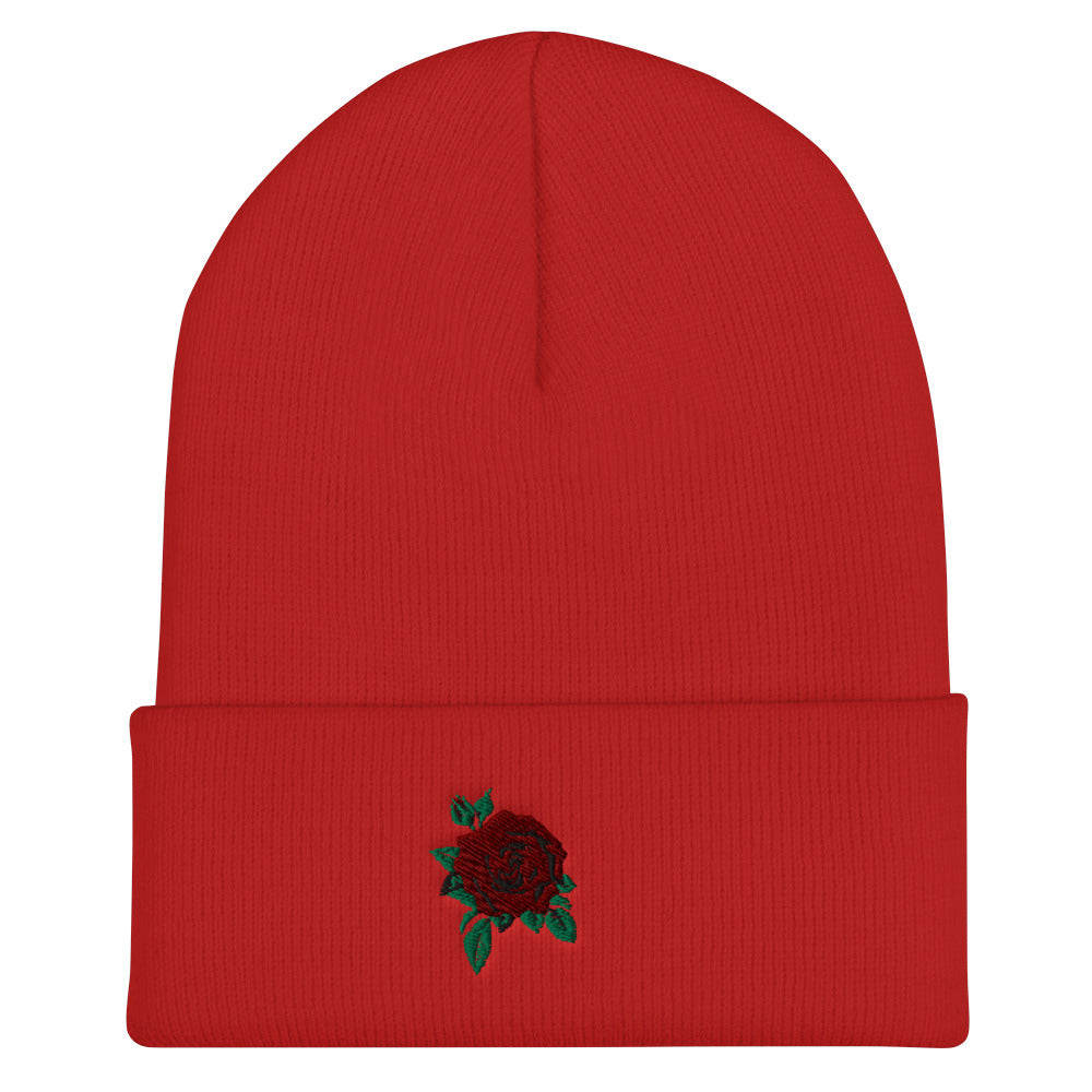 Rose Cuffed Beanie