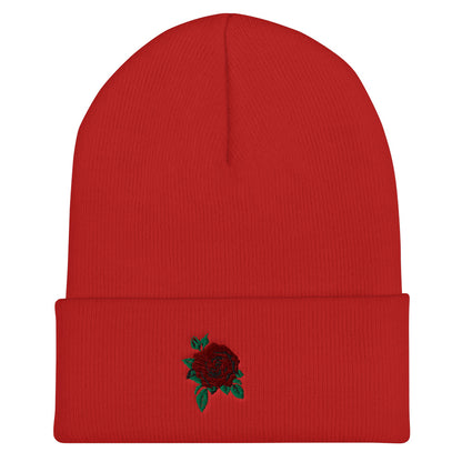 Rose Cuffed Beanie