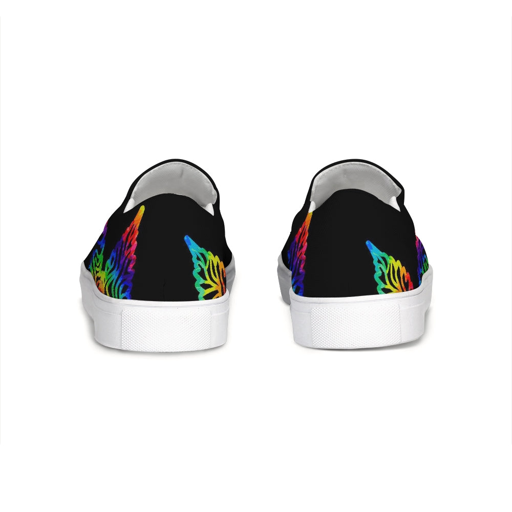 Neon rainbow eaf Slip-On Canvas Shoe