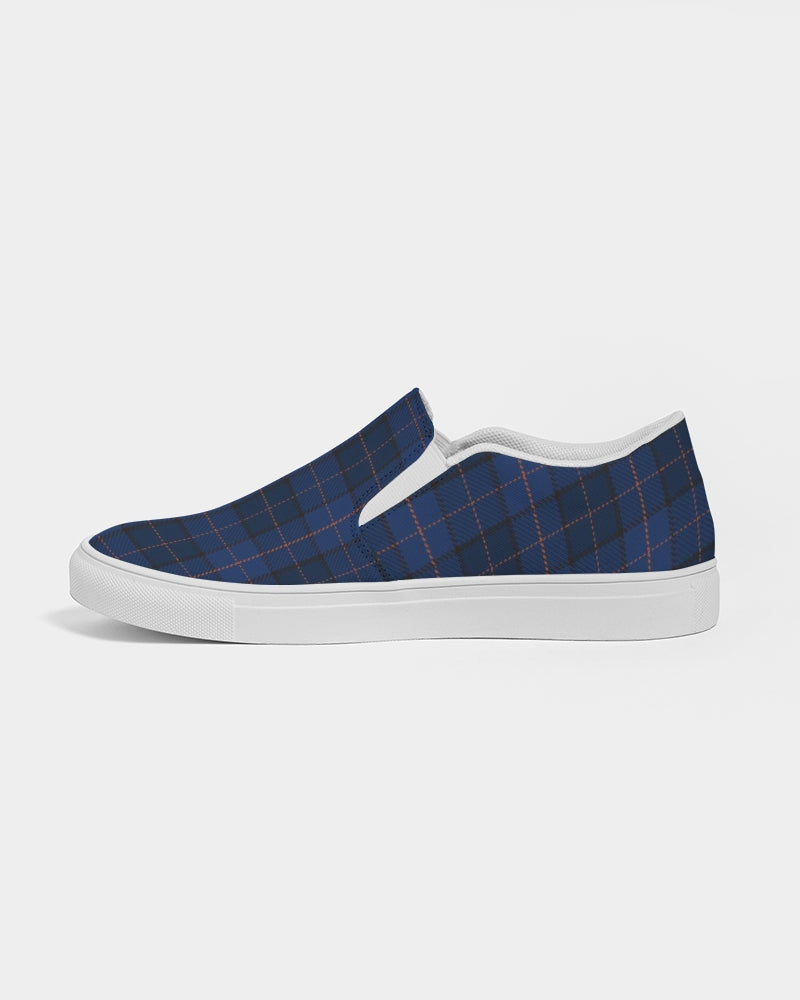 Blue Plaid Men's Slip-On Canvas Shoe