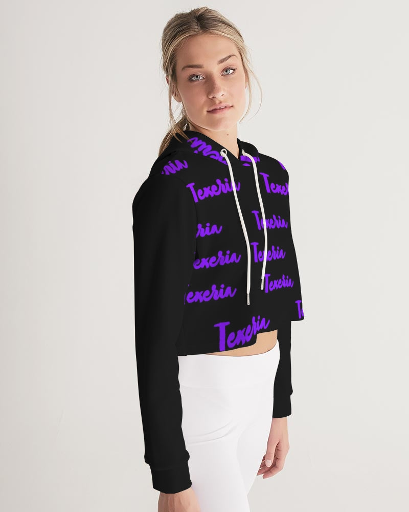 Texeria Monogram purple Women's Cropped Hoodie