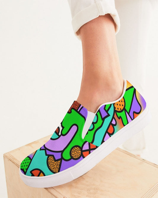 Abstract Women's Slip-On Canvas Shoe