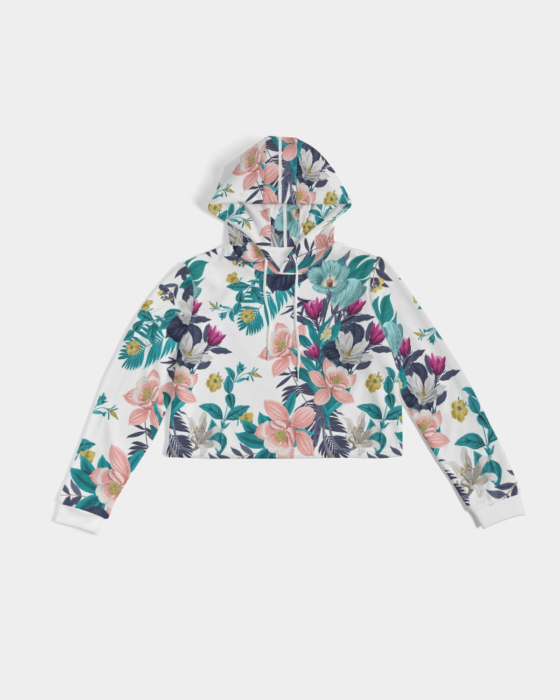 Warm Floral Women's Cropped Hoodie