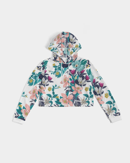 Warm Floral Women's Cropped Hoodie