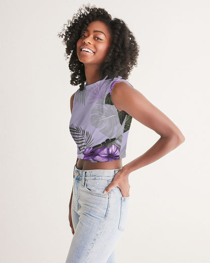 Purple Flower Women's Twist-Front Tank