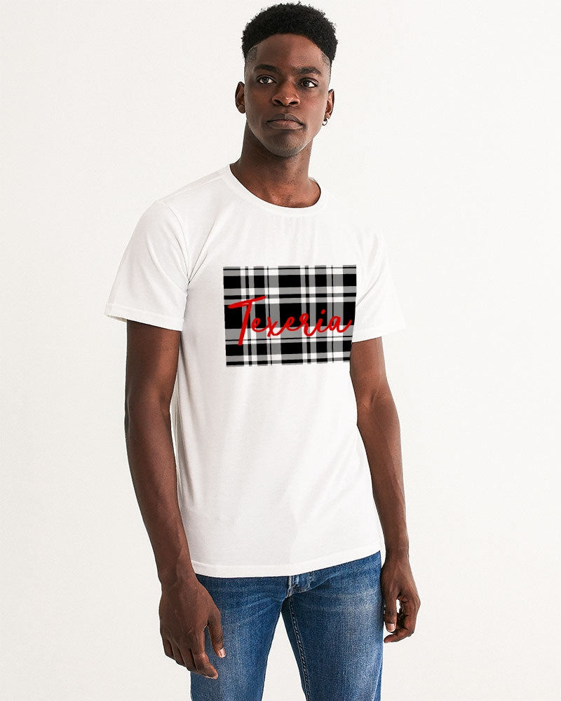 Black & White Plaid Men's Graphic Tee