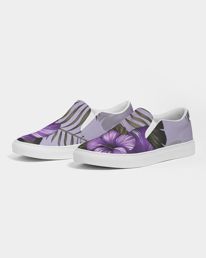 Purple Flower Women's Slip-On Canvas Shoe
