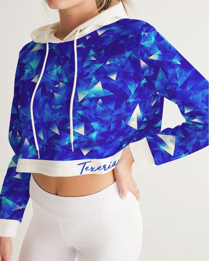 Crystal Blue Women's Cropped Hoodie
