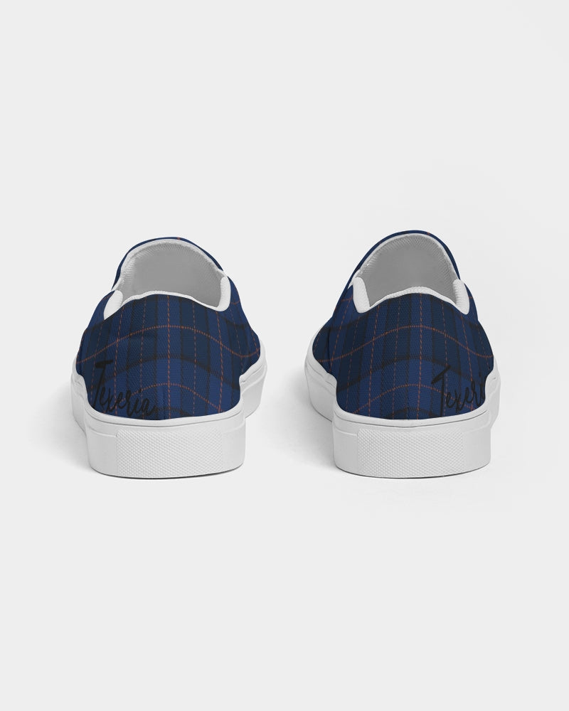 Blue Plaid Women's Slip-On Canvas Shoe