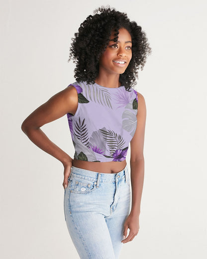 Purple Flower Women's Twist-Front Tank