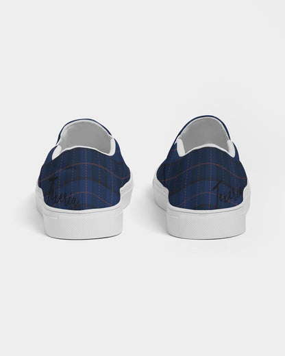 Blue Plaid Men's Slip-On Canvas Shoe
