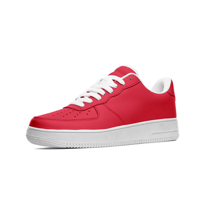 Red Unisex Low Top Leather Sneakers