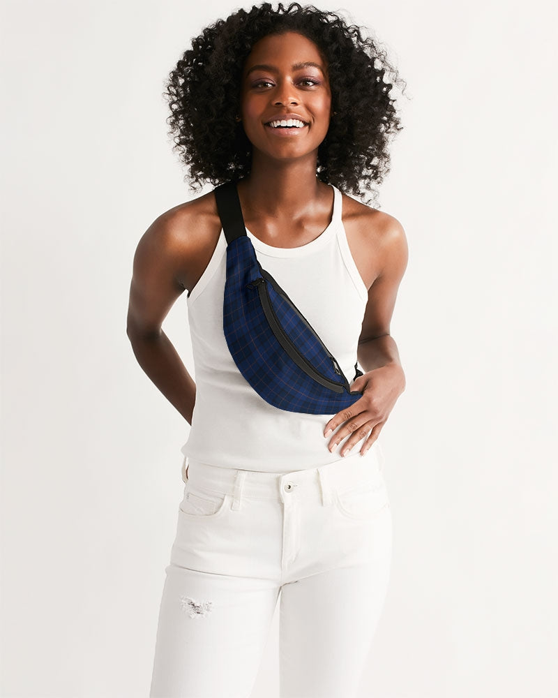 Blue Plaid Crossbody Sling Bag