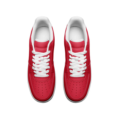 Red Unisex Low Top Leather Sneakers