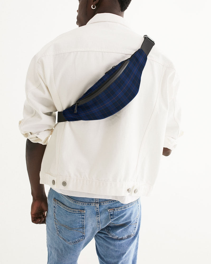 Blue Plaid Crossbody Sling Bag