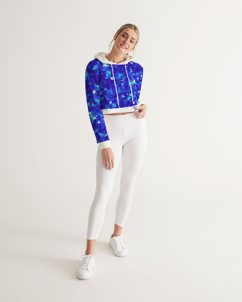 Crystal Blue Women's Cropped Hoodie