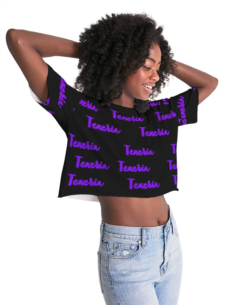 Texeria Monogram purple Women's Lounge Cropped Tee