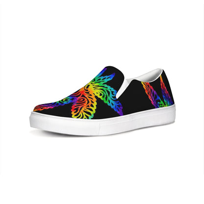 Neon rainbow eaf Slip-On Canvas Shoe