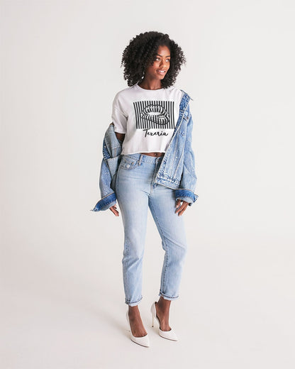 Pin Stripe Lips Women's Lounge Cropped Tee