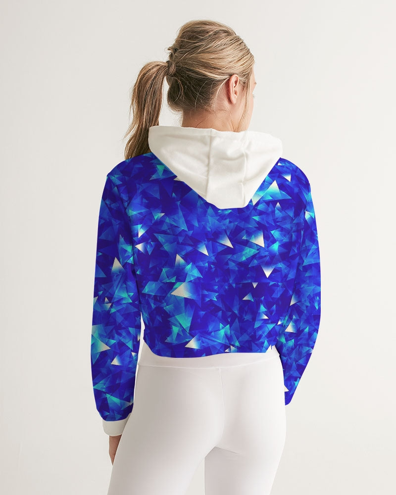Crystal Blue Women's Cropped Hoodie