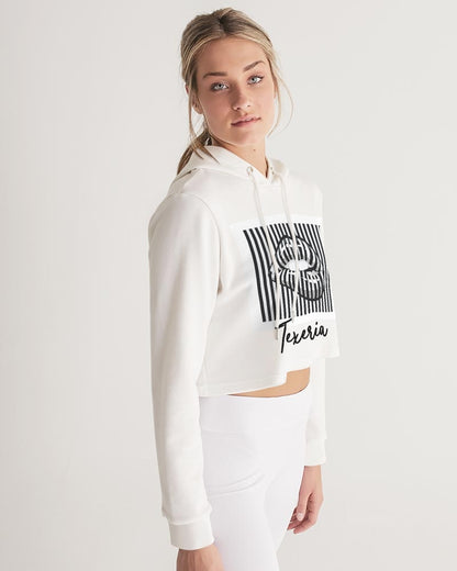 Pin Stripe Lips Women's Cropped Hoodie