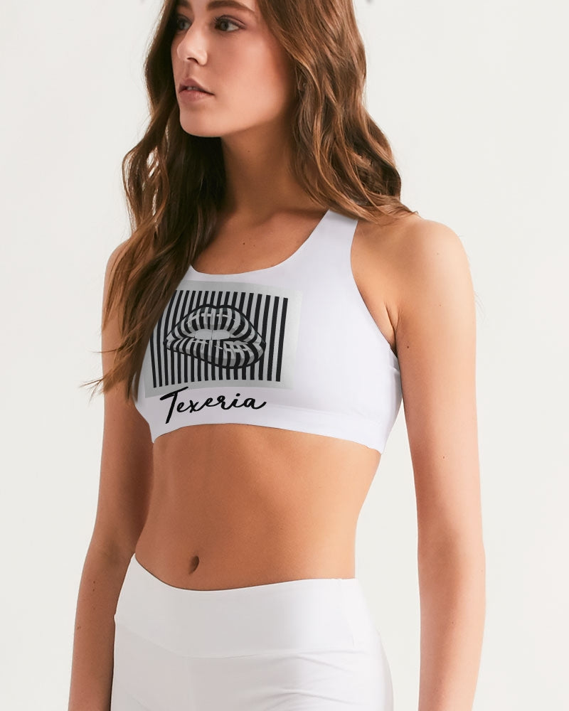 Pin Stripe Lips Women's Seamless Sports Bra