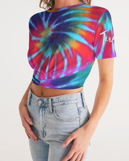 Tye Dye Women's Twist-Front Cropped Tee