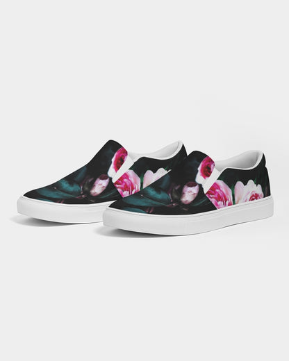 Dark Floral Men's Slip-On Canvas Shoe