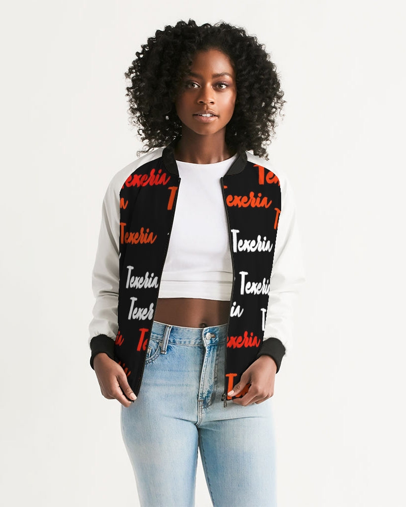 Texeria Monogram Red Women's Bomber Jacket