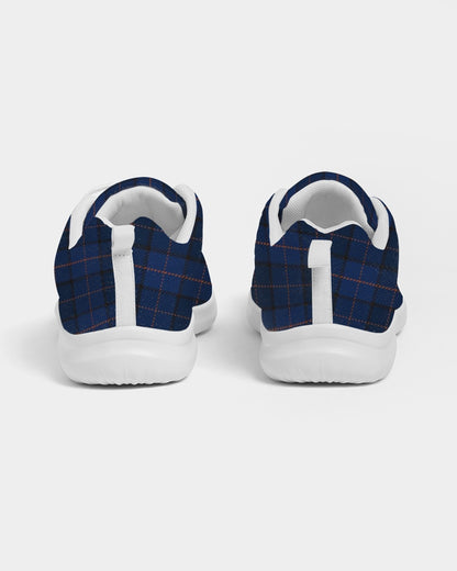 Blue Plaid Men's Athletic Shoe